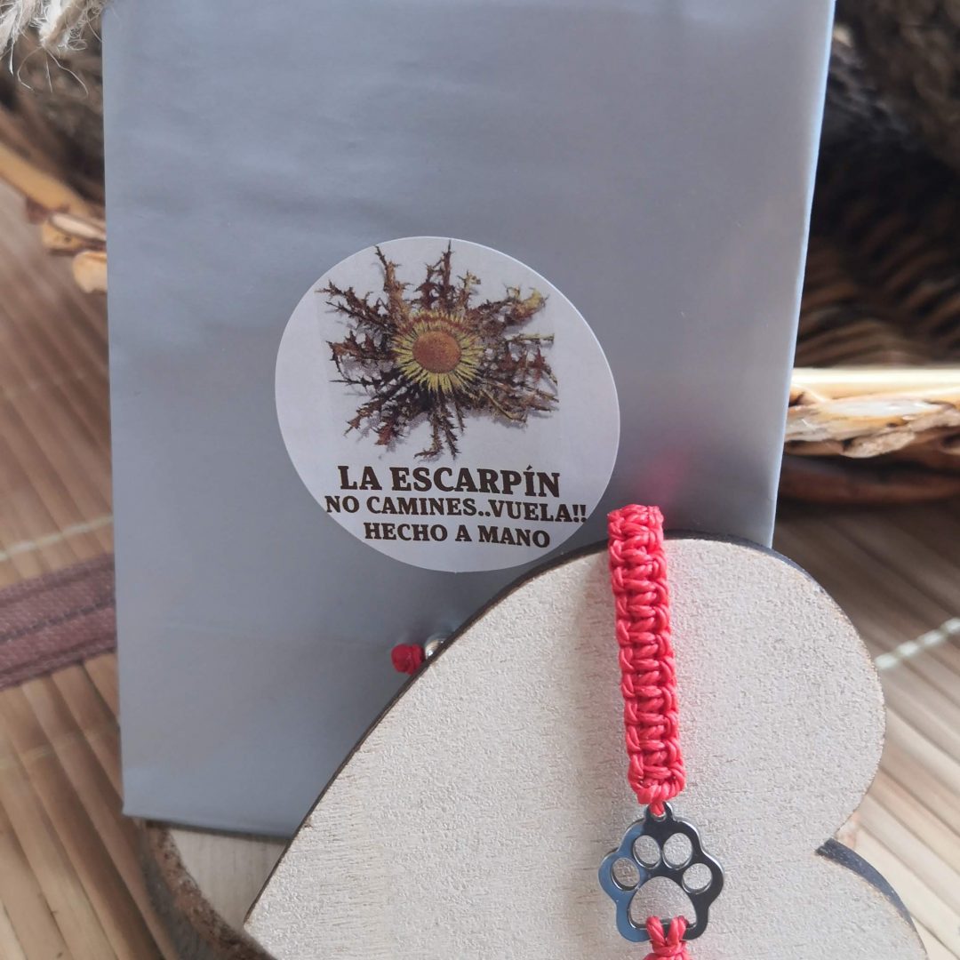 PULSERA HILO ROJO HUELLA ACERO